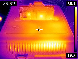 thermal image of an SNES+sd2snes - rear view
