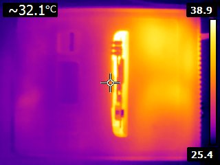 thermal image of an SNES+sd2snes - top view